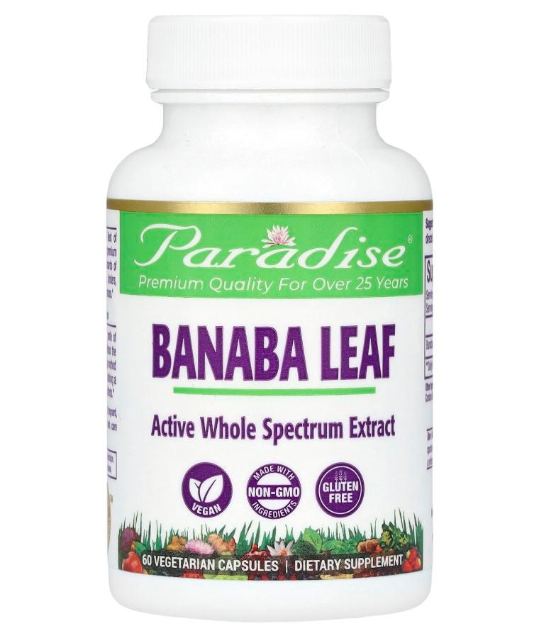 Paradise Herbs Banaba Leaf 60 Vegetarian Capsules (250 mg per Capsule)