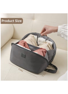 Excefore Travel Underwear Organizer Bag, Upgrade Bra Underwear Bra Storage Bag With Liner, Travel Large Packing Cube Storage Bag, Portable Lingerie Pouch Organizer for Bra Underwear Socks Underpants, Grey  - Image 3