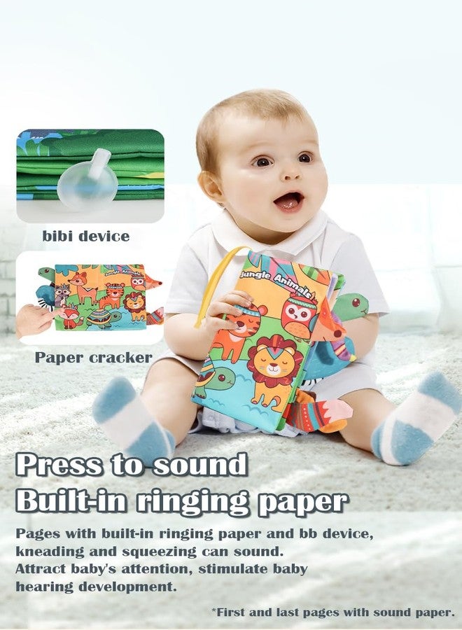 KolorFish Soft Cloth Baby Book | 0-6 Months High Contrast Sensory Baby Toy | 6-12 Months Touch Feel Teething | Travel Essentials Tummy Time for Newborn 1-3 Years Old (Ocean Animals) - Image 4