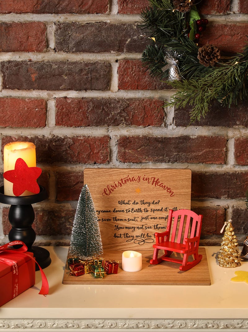 NEWLIGHTURE Christmas in Heaven Decoration Christmas Memorial Candle Holders Rocking Chair Ornament Save A Seat Memorial Gift - Image 4