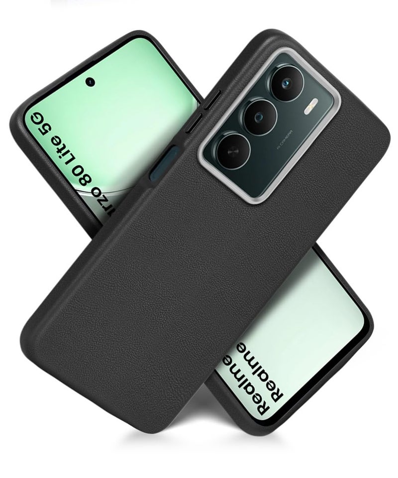 WOW IMAGINE Back Cover for Realme C75 | Realme C73 | Narzo 80 lite 5G | P3 Lite 5G Ultra Slim Flexible Non-Slip Grip | Inner Fabric | Metal Camera Ring & Lightweight Soft Silicone Mobile Case – Black - Image 2