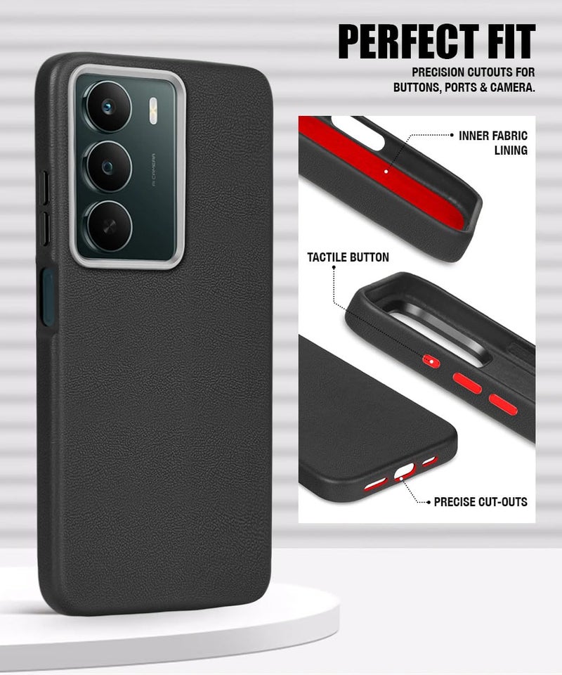 WOW IMAGINE Back Cover for Realme C75 | Realme C73 | Narzo 80 lite 5G | P3 Lite 5G Ultra Slim Flexible Non-Slip Grip | Inner Fabric | Metal Camera Ring & Lightweight Soft Silicone Mobile Case – Black - Image 3