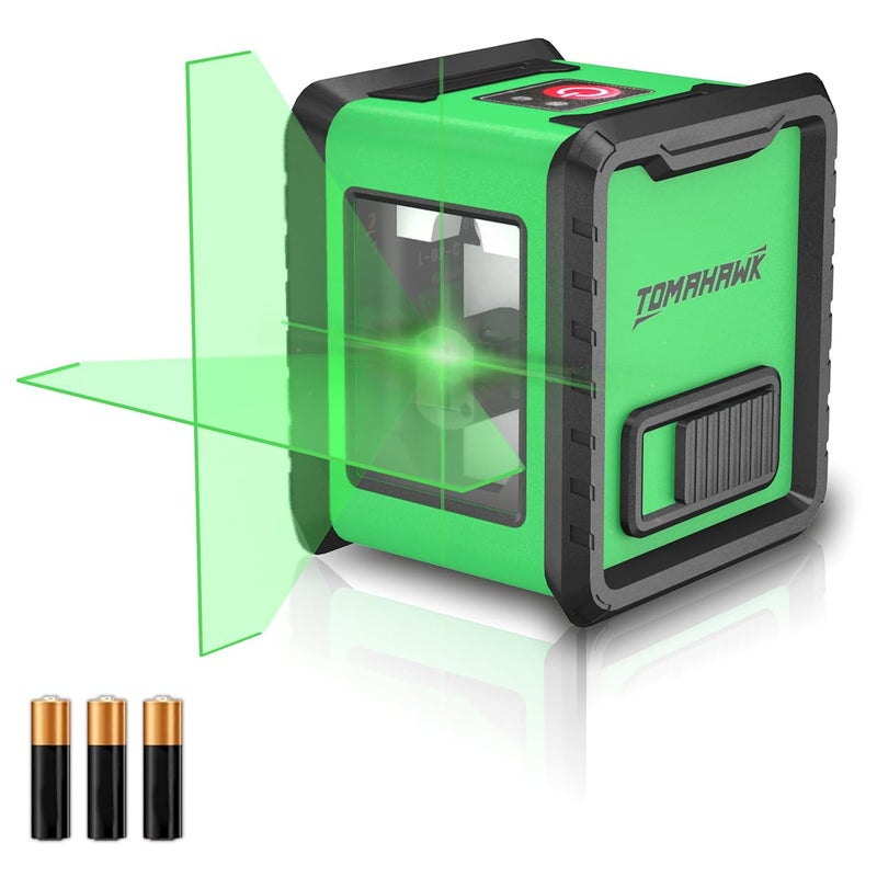 Tomahawk ® TLC-2315-2 مستوى ليزر خطي | مستوى ليزر خطي أخضر مدمج 2 - 98 قدم خط ليزر أخضر ذاتي التسوية للبناء | حامل مغناطيسي غير متضمن - Image 1