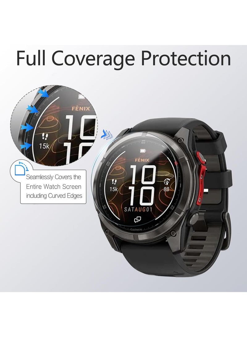 2 Pack Screen Protector for Garmin Fenix 8 Solar 47mm, 9H Tempered Glass Film Anti-Scratch for Garmin Smartwatch - Image 4