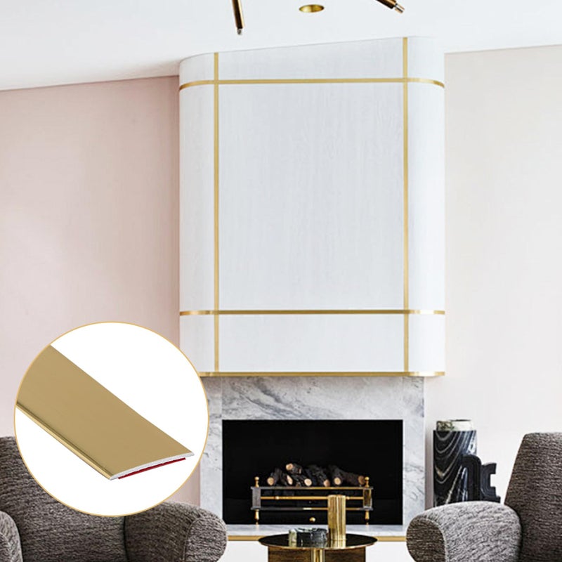Soengsau Matte Gold Finish Molding Trim, 196.8"L x 0.4"W Peel and Stick Decoration Strip for Ceiling, Wall, Tile Edge, Furniture Cabinet, Mirror - Image 5