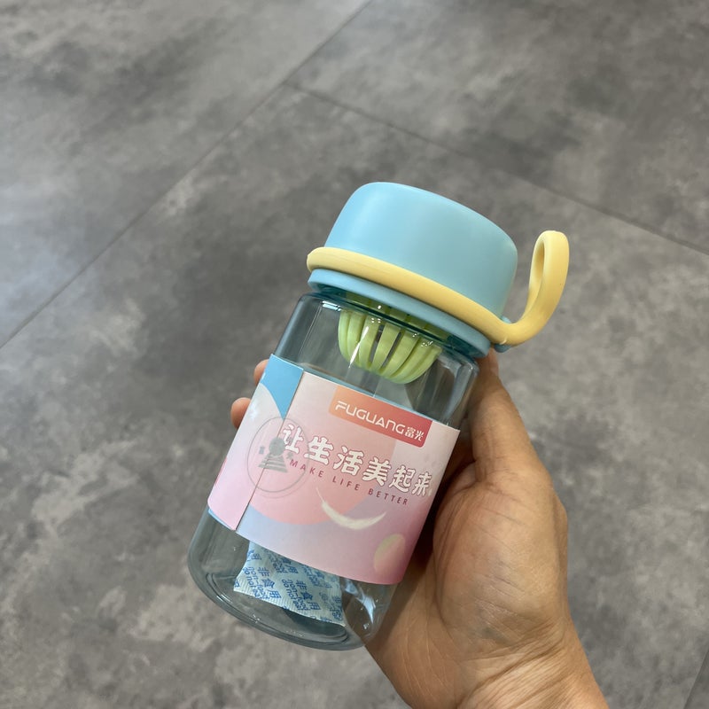 FUGUANG Summer Tritan Leakproof Anti-Shock Water Bottle with Tea Infuser - Creative Mini Pocket Cup for Students - Image 1