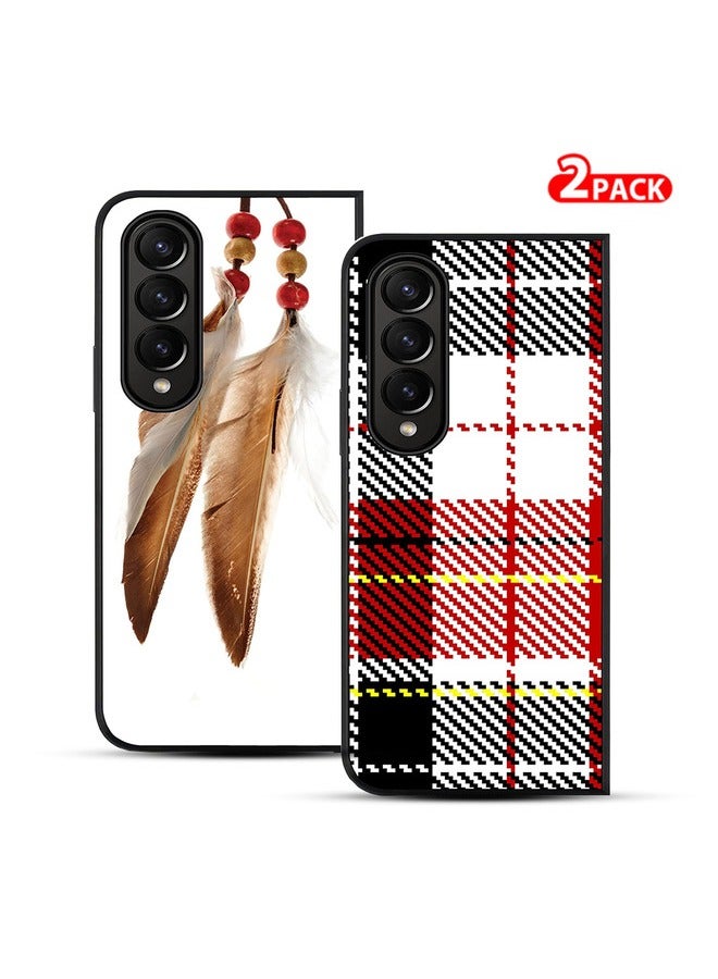 Rugged Black edge case for Samsung Galaxy Z Fold4, Slim fit Soft Case Flexible Rubber Edges Anti Drop TPU Gel Thin Cover (Pack of 2)