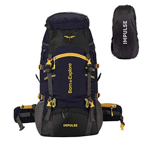 Impulse rucksack 60 litres travel bag for men tourist backpack for hiking, trekking, camping thames blue with 1 Year Warranty - Image 1