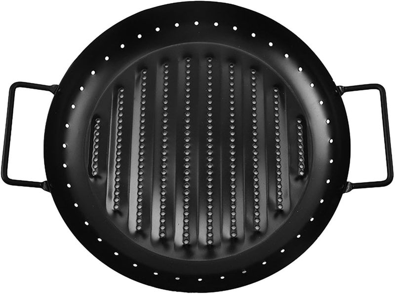 SHREESAMP SHREESAMP Round Outdoor Barbecue Plate Grill Pan Home Bakeware Practical Camping Tool Round GriddleGrill Pan and Stovetop Plate Non-Stick Roasting Tool Baking Heat Resistant Tray BBQ [38x 30x 4CM]  - Image 1