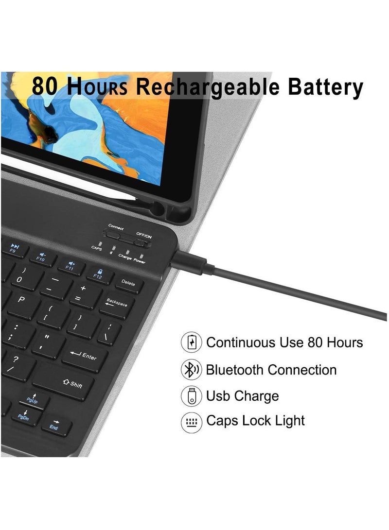 ELTRAZONE Keyboard Case for iPad 9th Generation (2021)/8th Gen/7th Gen 10.2 Inch, Detachable Wireless with Pencil Holder Stand Folio Keyboard Cover for New iPad 9th Gen/8th Gen/7th Gen 10.2” - Image 4