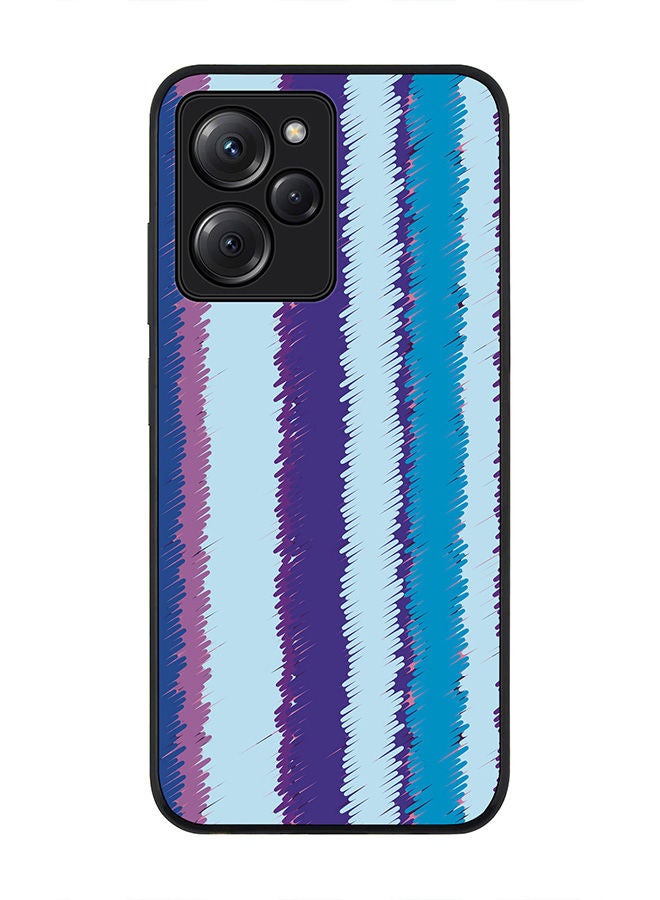 Stylizedd Rugged Black edge case for Poco X5 Pro Slim fit Soft Case Flexible Rubber Edges Anti Drop TPU Gel Thin Cover - Lines Of Violet - Image 1