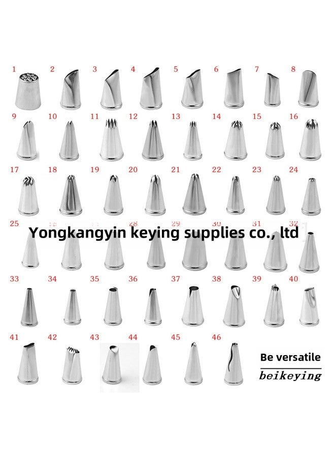 304 Stainless Steel Laser Welding Piping Mouth Rose Grass Round Hole Carnation Cream Nozzle-Color:39 Lotus Mouth  - Image 2