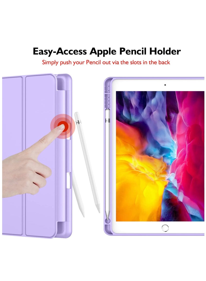 MIGOFAST iPad 9.7 Case 2018 2017 Model 6th 5th Generation Smart Cover with Pencil Holder and Soft Baby Skin Silicone Back and Full Body Protection Auto Wake Sleep Cover Purple - Image 2