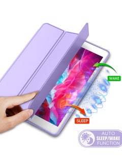 MIGOFAST iPad 9.7 Case 2018 2017 Model 6th 5th Generation Smart Cover with Pencil Holder and Soft Baby Skin Silicone Back and Full Body Protection Auto Wake Sleep Cover Purple  - Image 4
