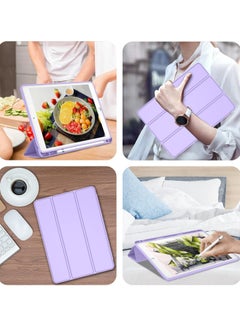 MIGOFAST iPad 9.7 Case 2018 2017 Model 6th 5th Generation Smart Cover with Pencil Holder and Soft Baby Skin Silicone Back and Full Body Protection Auto Wake Sleep Cover Purple  - Image 5