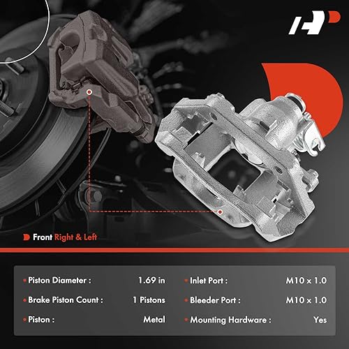 A-Premium Disc Brake Caliper Assembly with Bracket Compatible with Select Ford and Lincoln Models - Flex 2009 3.5L, MKS 2009-2011 3.7L, MKS 2010-2011 3.5L - Rear Driver and Passenger Side, 2-PC Set - Image 2