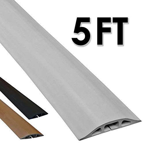 Electriduct D-2 Low Profile Rubber Duct Cord Cover Floor Cable Protector - 5 Feet - Gray (Raw Rubber Material) - Image 2