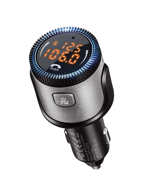 Bluetooth 5.1 FM Transmitter for Car, Wireless Bluetooth Car Adapter with 36W QC 3.0 + PD 3.0 USB C Fast Charger, Car Radio Transmitter, Support Hands-Free Phone Call Siri Voice Assistant