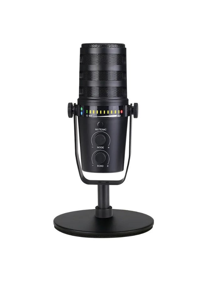 ZFSZ MV7 Professional USB Podcast Microphone - Desktop Studio Mic with LED Level Meter, Dual Mode Gain Control, Mute & Monitoring Jack for Recording, Gaming & YouTube - Image 1