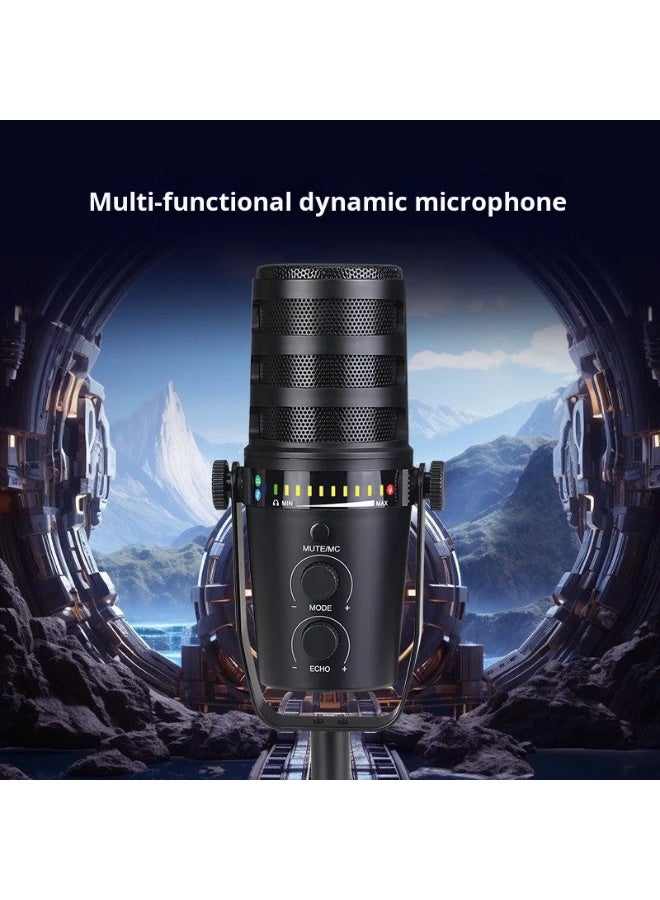 ZFSZ MV7 Professional USB Podcast Microphone - Desktop Studio Mic with LED Level Meter, Dual Mode Gain Control, Mute & Monitoring Jack for Recording, Gaming & YouTube - Image 2