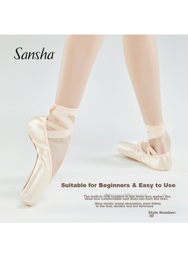 Sansha Ballet Pointe Shoes For Beginners, Satin Dance Practice Shoes, New Chinese Satin Flx38 - Image 1
