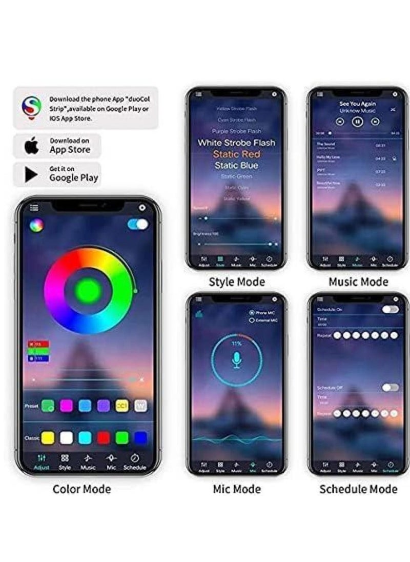 JAJEEK NEW LED Strip Lights Dream Color RGB Changing, Music Sound Sync Bluetooth Firework Lights with Remote Control, DC 5V USB LED Strip for Home, Party, Storefront, Window, Holiday Decoration - Image 4