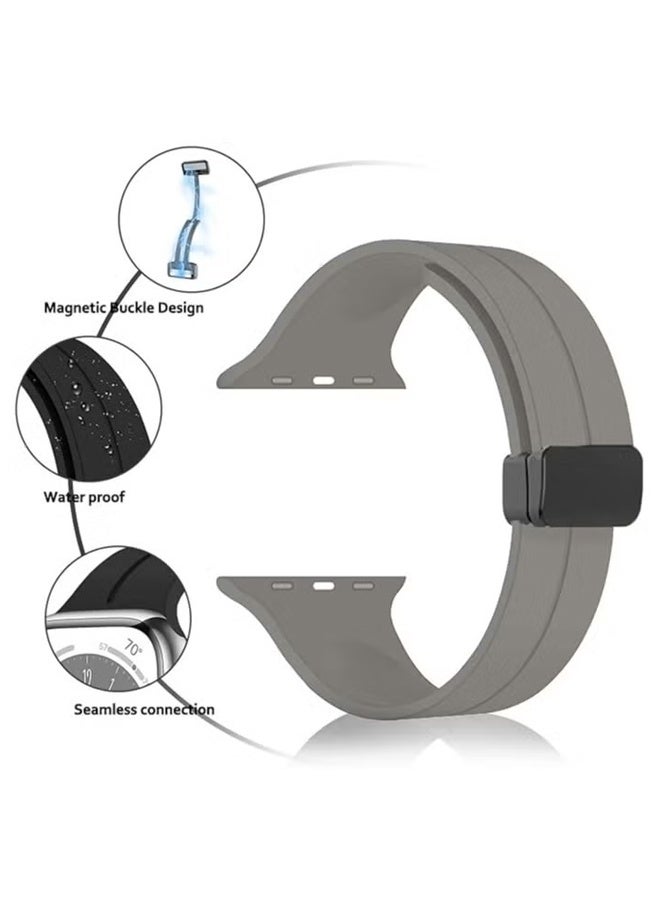 بولوز 3 قطع مغناطيسية لسوار Apple Watch 42/44/45/49/46 (S10) مم للنساء والرجال، سوار رياضي سيليكون بديل للمعصم مغناطيسي لسوار Apple Watch 42/44/45/49/46 (S10 مم للنساء/الرجال، سوار رياضي سيليكون بديل للمعصم - Image 2