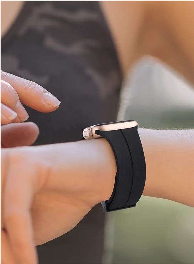 بولوز 3 قطع مغناطيسية لسوار Apple Watch 42/44/45/49/46 (S10) مم للنساء والرجال، سوار رياضي سيليكون بديل للمعصم مغناطيسي لسوار Apple Watch 42/44/45/49/46 (S10 مم للنساء/الرجال، سوار رياضي سيليكون بديل للمعصم - Image 4