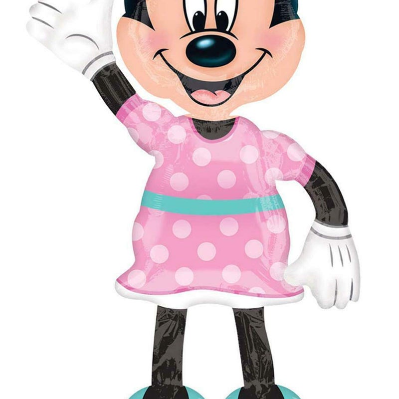 Amscan Anagram 34331 Minnie Airwalkers - Pink Dress Foil Mylar Party Balloon, 54", Multicolor, Pack of 1,10116417 - Image 4