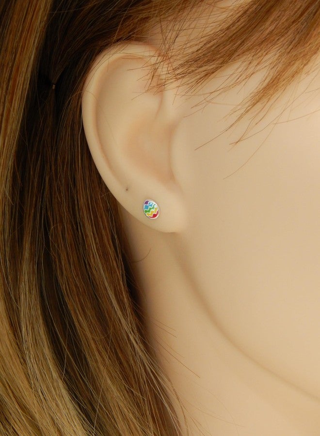 آيسروز أقراط صغيرة ملونة على شكل بيضة عيد الفصح من الفضة الإسترليني عيار 925 من ICYROSE (خالية من النيكل) - Image 4