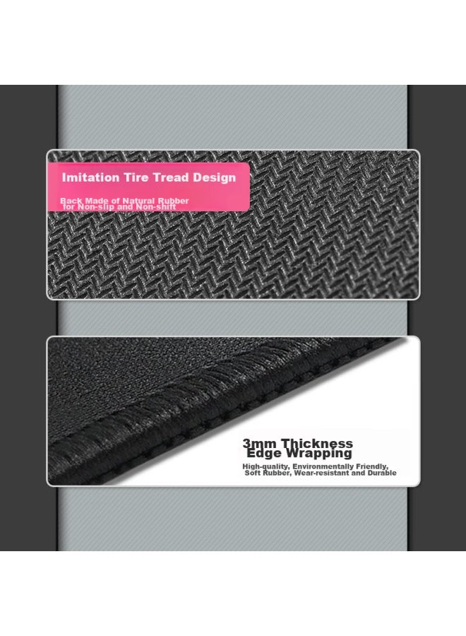 Lesailes Feidun Mouse Pad For Gaming And Office, Solid Color Large Computer Desk Mat, Ps Shortcut Guide, Smooth Woven Edge-banded Thickened, 800*300*3mm, Pink - Image 3