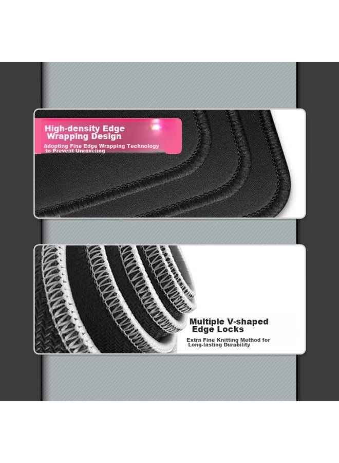 Lesailes Feidun Mouse Pad For Gaming And Office, Solid Color Large Computer Desk Mat, Ps Shortcut Guide, Smooth Woven Edge-banded Thickened, 800*300*3mm, Pink - Image 2