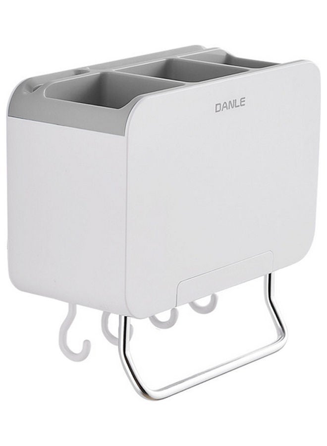 NIBEMINENT Multi-functional Wall Mount Chopstick Holder White 20.50x9.50x14.50cm - Image 1