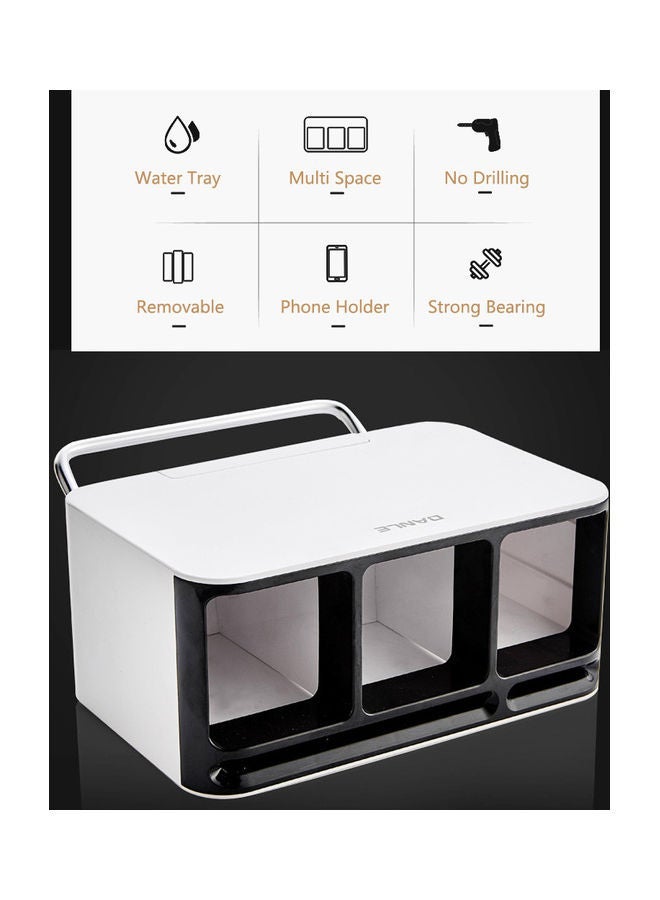 NIBEMINENT Multi-functional Wall Mount Chopstick Holder White 20.50x9.50x14.50cm - Image 4