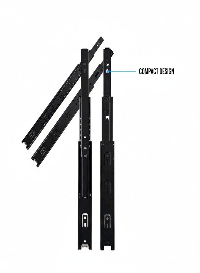 INOX Mild Steel Black Full Extension - Regular 12" Heavy Duty Telescopic Drawer Slides Ball Bearing/Channel for Drawer, Wooden & Metals Drawers in Kitchen, Wardrobe, (Zinc Plated) - Image 3