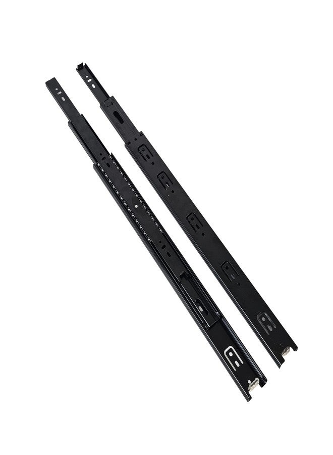INOX Mild Steel Black Full Extension - Regular 12" Heavy Duty Telescopic Drawer Slides Ball Bearing/Channel for Drawer, Wooden & Metals Drawers in Kitchen, Wardrobe, (Zinc Plated) - Image 1