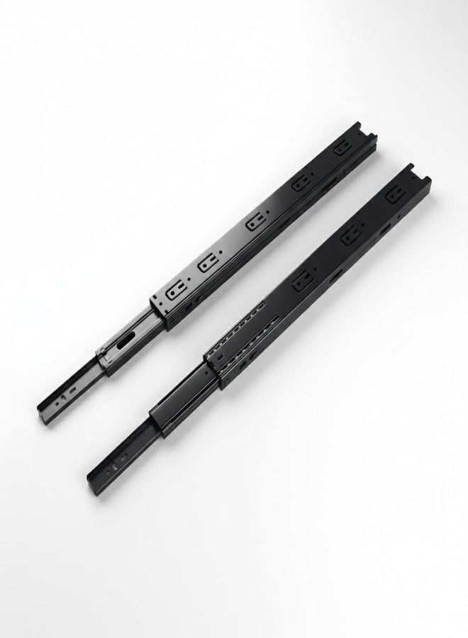 INOX Mild Steel Black Full Extension - Regular 12" Heavy Duty Telescopic Drawer Slides Ball Bearing/Channel for Drawer, Wooden & Metals Drawers in Kitchen, Wardrobe, (Zinc Plated) - Image 2