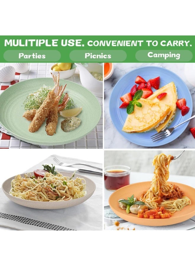 منزل الغابة 20cm قش القمح لوحة ( 4 حزم ) ، الميكروويف لوحة آمنة - غير قابلة للكسر لوحة عميقة ، غسالة صحون سلامة البلاستيك لوحة ، يمكن إعادة استخدامها في الأطفال الرضع والكبار - Image 5