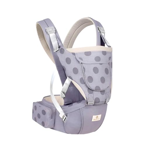 OBABY Premium 5-in-1 Ergonomic Baby Carrier with Integrated Hip Seat – Premium Cotton, Adjustable Lumbar Support & Breathable Fabric for Newborns to Toddlers (0-36 Months) (Purple) - Image 2