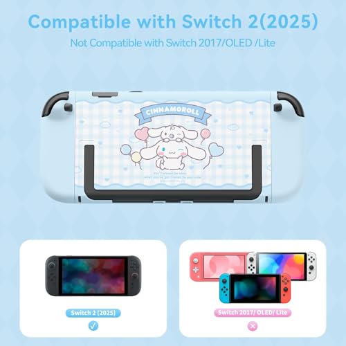 Kuitmor Dockable PC Protective Case Compatible with Switch 2 Model 2025 AllRound Protection Hard Protective Shell for Switch 2 2025 Accessories Blue White Cinnamoroll - Image 3