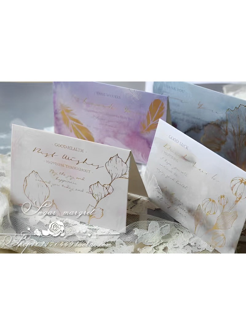BenQuand Gold Foil  Watercolor Greeting Cards With  Translucent Paper Envelopes  ,For Living Part of Our Days,Best Wishes, Be Yourself, Greeting Cards For Girlfriends, Parents, Relatives, Rlassmates, Teachers - Image 5