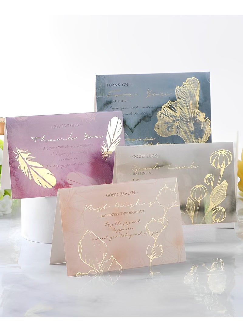 BenQuand Gold Foil  Watercolor Greeting Cards With  Translucent Paper Envelopes  ,For Living Part of Our Days,Best Wishes, Be Yourself, Greeting Cards For Girlfriends, Parents, Relatives, Rlassmates, Teachers - Image 1