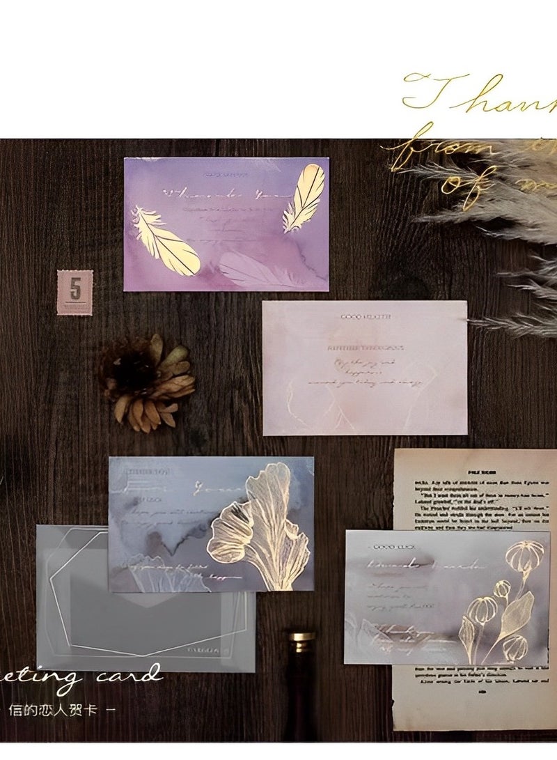 BenQuand Gold Foil  Watercolor Greeting Cards With  Translucent Paper Envelopes  ,For Living Part of Our Days,Best Wishes, Be Yourself, Greeting Cards For Girlfriends, Parents, Relatives, Rlassmates, Teachers - Image 2