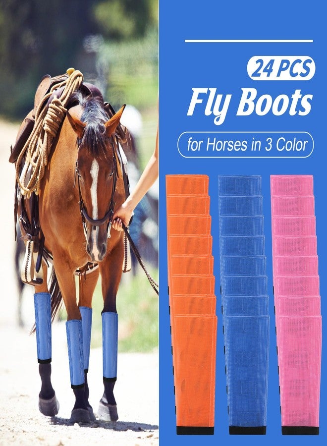 Bulyoou 24 Pcs Mesh Fly Boots for Horse Breathable Mesh Horse Boots Protective Leg Equestrian Equipment Loose Wraps Leggings for Preventing Flies and Mosquitoes Bites (S) - Image 2