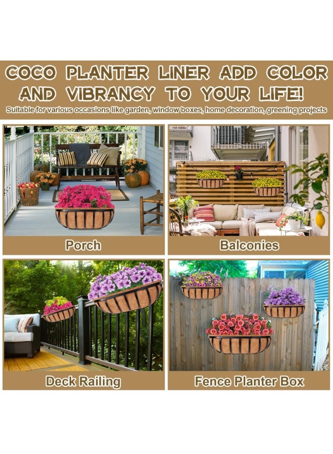 Generic 2pcs Trough Coco Liner Wall Planter Replaceable Coco Liner for Window Box, Fence Flower Baskets  - Image 4