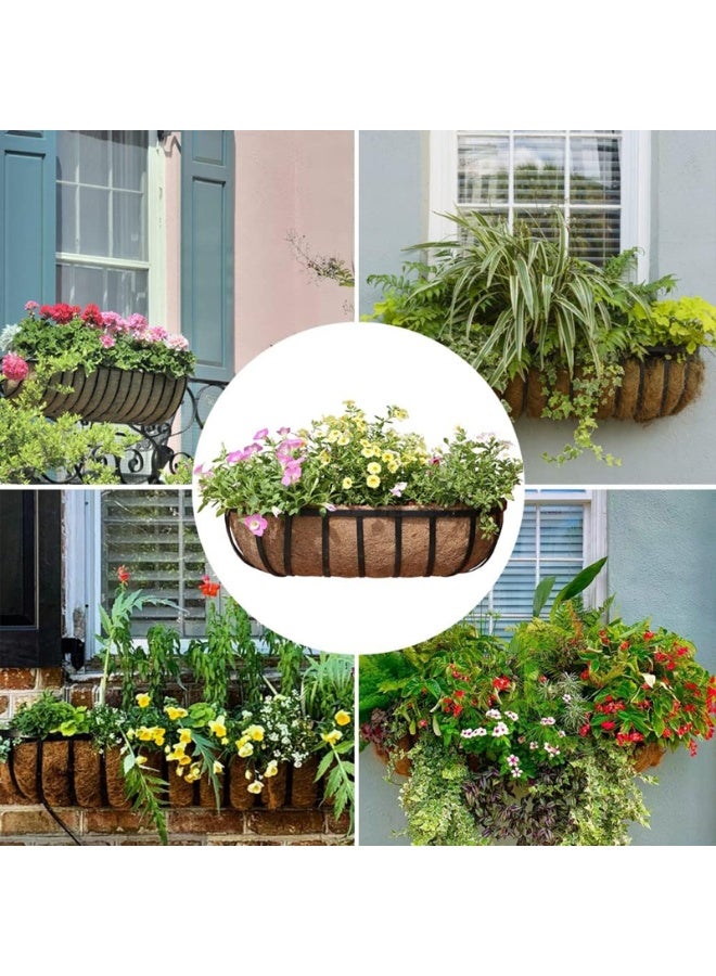 Generic 2pcs Trough Coco Liner Wall Planter Replaceable Coco Liner for Window Box, Fence Flower Baskets  - Image 5