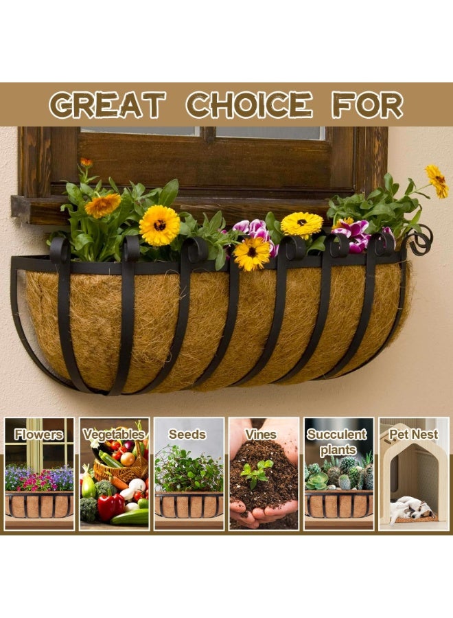 Generic 2pcs Trough Coco Liner Wall Planter Replaceable Coco Liner for Window Box, Fence Flower Baskets  - Image 3