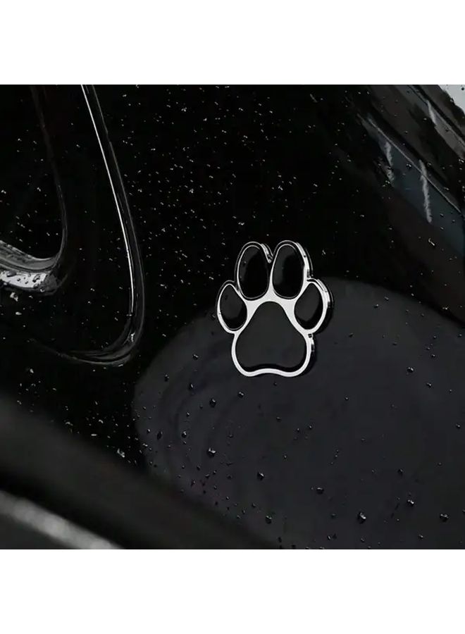 Black 3D Chrome Plated Dog Bear Paw Car Sticker Metal Scratch Resistant Decorative Footprint - Image 5