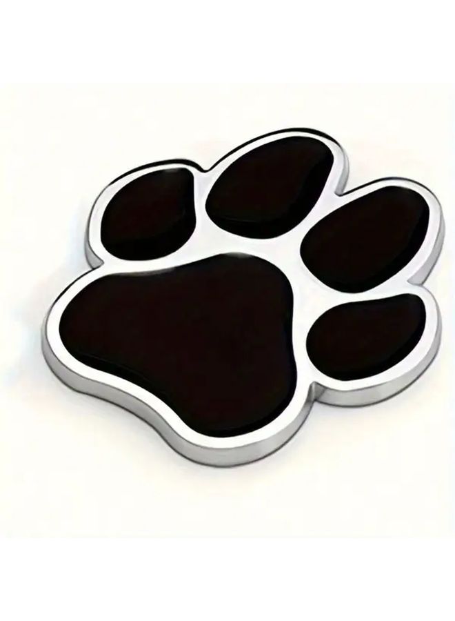 Black 3D Chrome Plated Dog Bear Paw Car Sticker Metal Scratch Resistant Decorative Footprint - Image 4