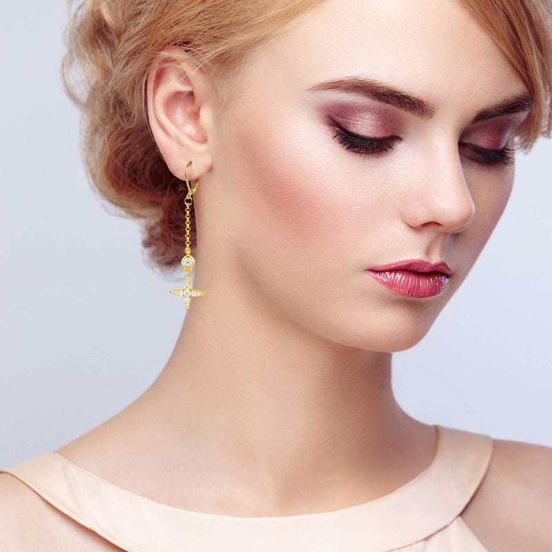 ANCIRS 100pcs Hypoallergenic Earring Hooks, Leverback Earwire, Gold Plated Brass Earrings Making Findings CF190-15mm Long (50 Gold & 50 Silver) - Image 4